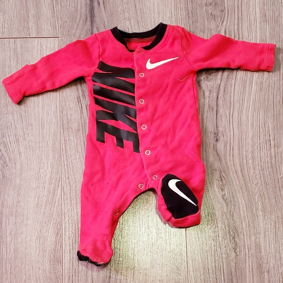Nike Other - Nike Footie Pajamas Newborn baby red